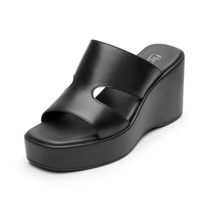139203 NEGRO FLEXI CALZADO DAMA SANDALIA CUÑA