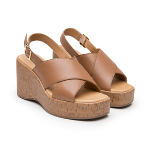 139201 BEIGE FLEXI CALZADO DAMA SANDALIA CUÑA