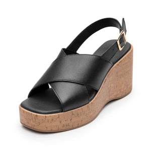 139201 NEGRO FLEXI CALZADO DAMA SANDALIA CUÑA