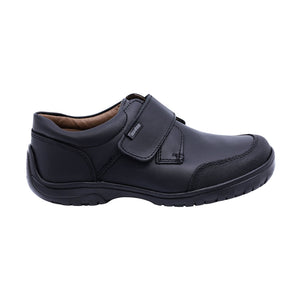 Zapato escolar shieldtech de piel para niño color negro con tira de contacto 80606