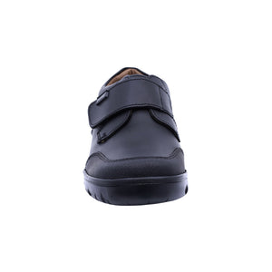 Zapato escolar shieldtech de piel para niño color negro con tira de contacto 80606
