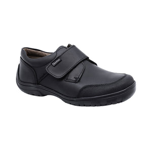 Zapato escolar shieldtech de piel para niño color negro con tira de contacto 80606
