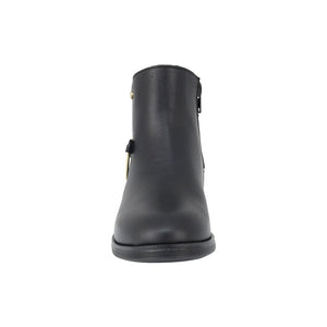 Botas de piel para niña color negro con herraje de corazón y cierre lateral 92319