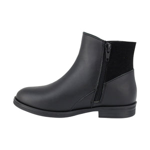 Botas de piel para niña color negro con herraje de corazón y cierre lateral 92319