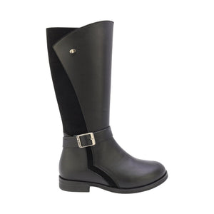 Botas para niña color negro con hebilla y cierre lateral 92920