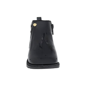 Botas de charol para niña preescolar color negro con elástico y estrellas lateral 94704