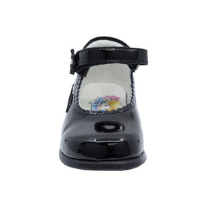 Zapatitos Mary Jane de charol para bebé niña Color Negro con florecita 950502