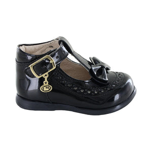 Zapatitos Mary Jane de charol para bebé niña Color Negro con Moñito 950513