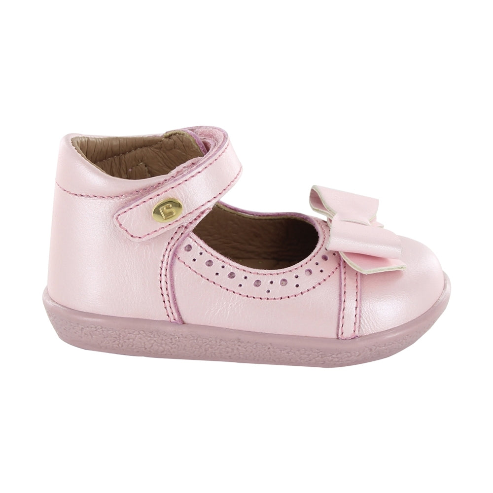 Zapatitos Mary Jane Softy de piel para bebé niña con arco soporte y moño Color Rosa 954603