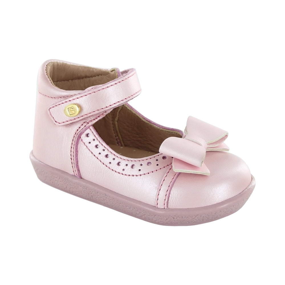 Zapatitos Mary Jane Softy de piel para bebé niña con arco soporte y moño Color Rosa 954603
