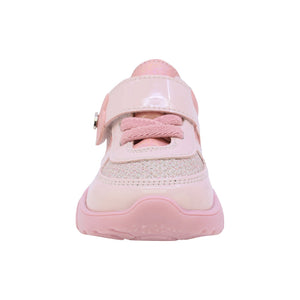 Tenis para bebé niña color rosa con agujeta elástica y tira de contacto 955702