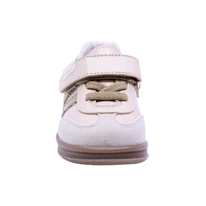 Tenis casual para bebé niña color Oro con franjas Doradas y agujeta elástica 955804