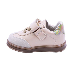 Tenis casual para bebé niña color Oro con franjas Doradas y agujeta elástica 955804