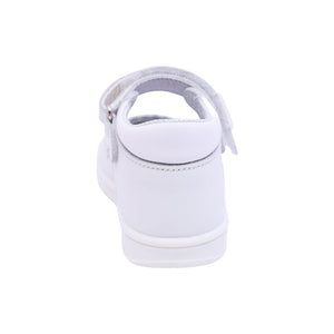 Zapatitos Mary Jane Softy de piel para bebé niña Color Blanco con calado floral 955805