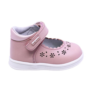 Zapatitos Mary Jane Softy De Piel Para Bebé Niña Color Rosa Con Calado Floral 955805