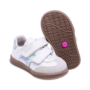 Tenis casual para bebé niña color blanco con Doble Tira De Contacto y estrella 955806