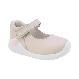 Balerinas Softy de piel para bebé niña color beige con tira de contacto 955900