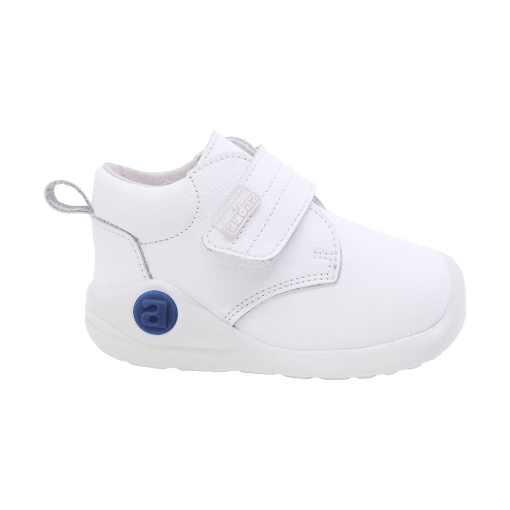 Botitas softy de piel para bebé niño color blanco con tira de contacto 956000