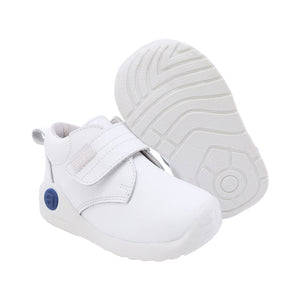 Botitas softy de piel para bebé niño color blanco con tira de contacto 956000