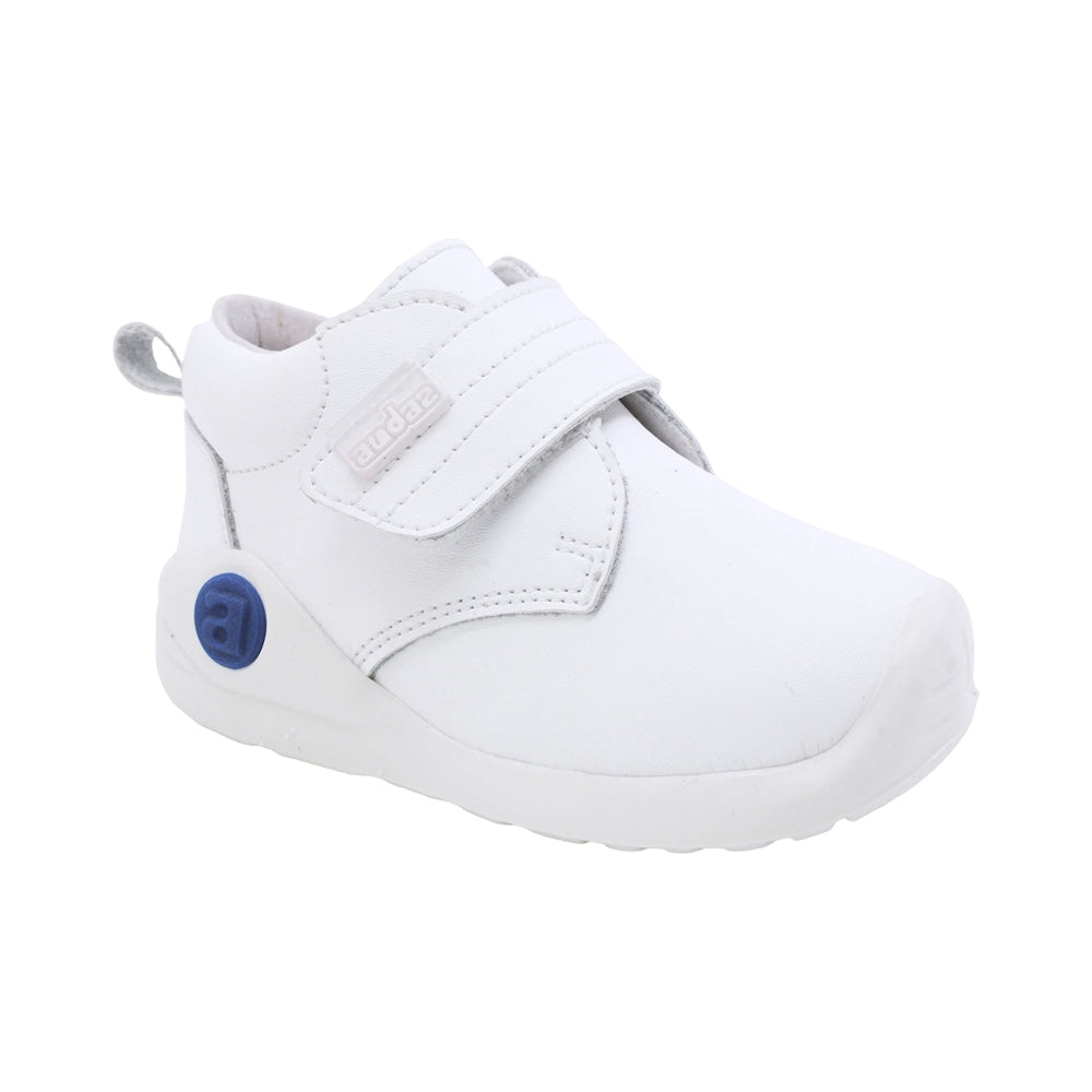 Botitas softy de piel para bebé niño color blanco con tira de contacto 956000