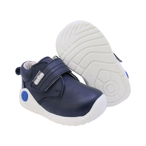Botitas softy de piel para bebé niño color azul con tira de contacto 956000