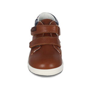 Botitas Softy de piel para bebé niño Color Café con doble tira de contacto 956300