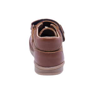 Tenis Tipo Botita Softy De Piel Para Bebé Niño Color Café con tira de contacto 956304