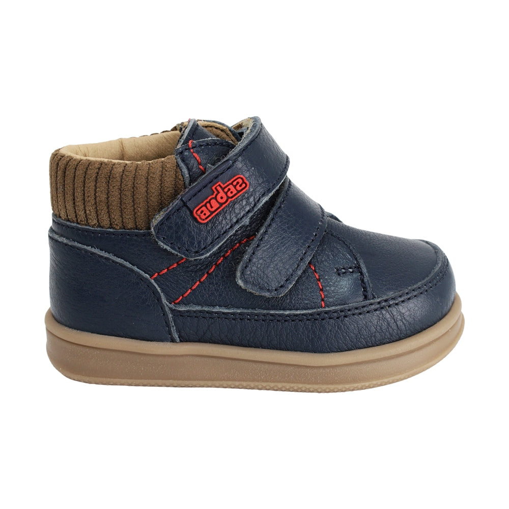 Botitas softy de piel para bebé niño color azul con doble tira de contacto 956305