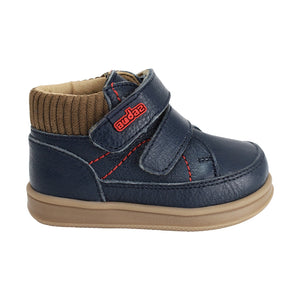 Botitas softy de piel para bebé niño color azul con doble tira de contacto 956305