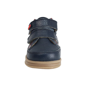 Botitas softy de piel para bebé niño color azul con doble tira de contacto 956305