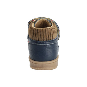 Botitas softy de piel para bebé niño color azul con doble tira de contacto 956305