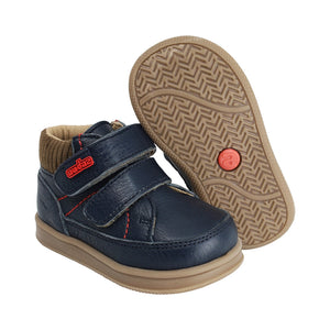 Botitas softy de piel para bebé niño color azul con doble tira de contacto 956305