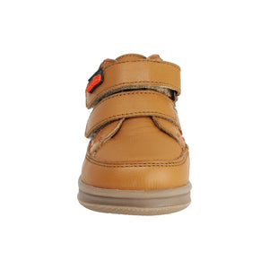 Botitas softy de piel para bebé niño color miel con doble tira de contacto 956305