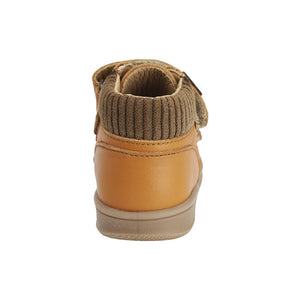 Botitas softy de piel para bebé niño color miel con doble tira de contacto 956305