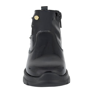 Botas de charol para niña preescolar color negro con cierre y estrella lateral 98002