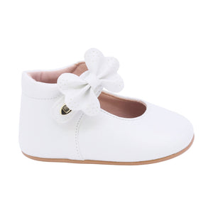 Balerinas Softy para bebé niña color perla con moñito lateral y tira de contacto 985015