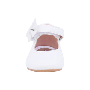 Balerinas Softy para bebé niña color perla con moñito lateral y tira de contacto 985015