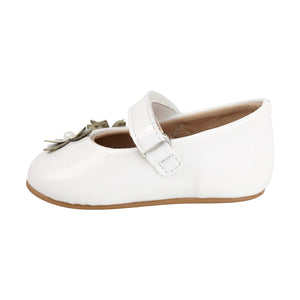Balerinas para bebé niña color blanco con tira de contacto y maripositas 985020