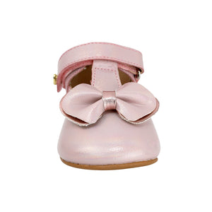 Balerinas softy para bebé niña color rosa con tira de contacto y moñito frontal 985021