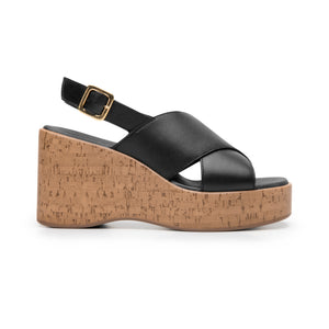 139201 NEGRO FLEXI CALZADO DAMA SANDALIA CUÑA