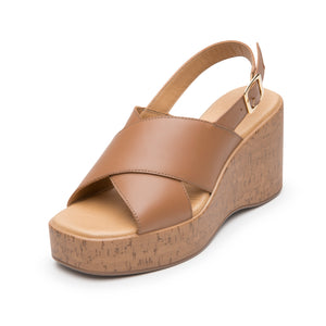 139201 BEIGE FLEXI CALZADO DAMA SANDALIA CUÑA